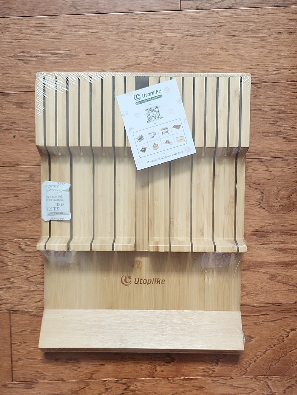 Utoplike New Knife Holder Bamboo In Drawer Kitchen Organization Storage